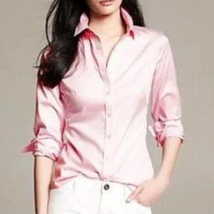 Banana Republic Pink Tailored Fit Dress Shirt Size 2 NWOT